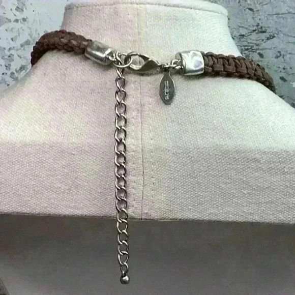 Chico’s Leather & Multi Strand Crystal Necklace - Picture 5 of 6